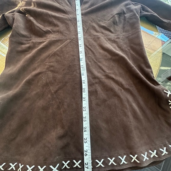 Stetson Chocolate Brown Supple Suede Leather Tunic W/Western Style Stitching L - Picture 14 of 16